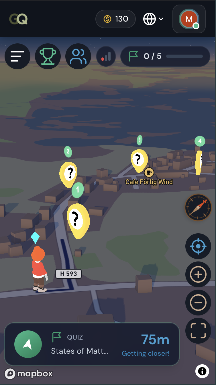 GeoQuestr gameplay on mobile